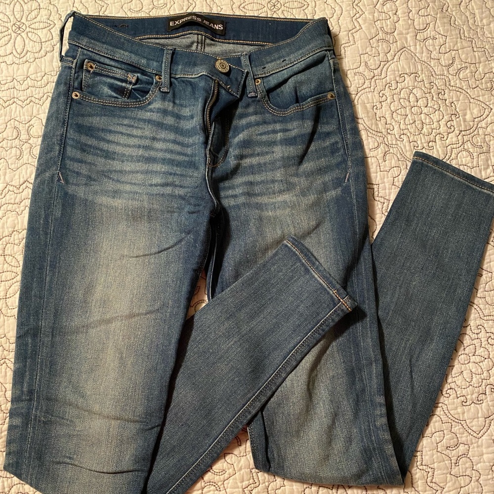 Express stretch jegging, mid-rise, size 2